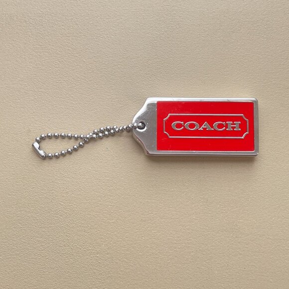 Coach Hangtag Bag Charm Red Silver Fragrance Empty - Picture 1 of 9